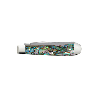 Case Trapper Smooth Abalone Pocket Knife Closed Back View
