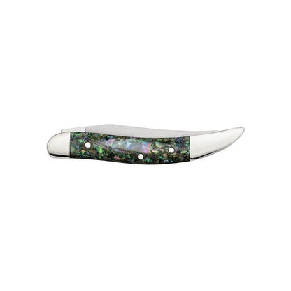Case Small Texas Toothpick Smooth Abalone Pocket Knife Closed View