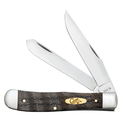 Case Trapper Black Curly Oak Wood Pocket Knife at Swiss Knife Shop