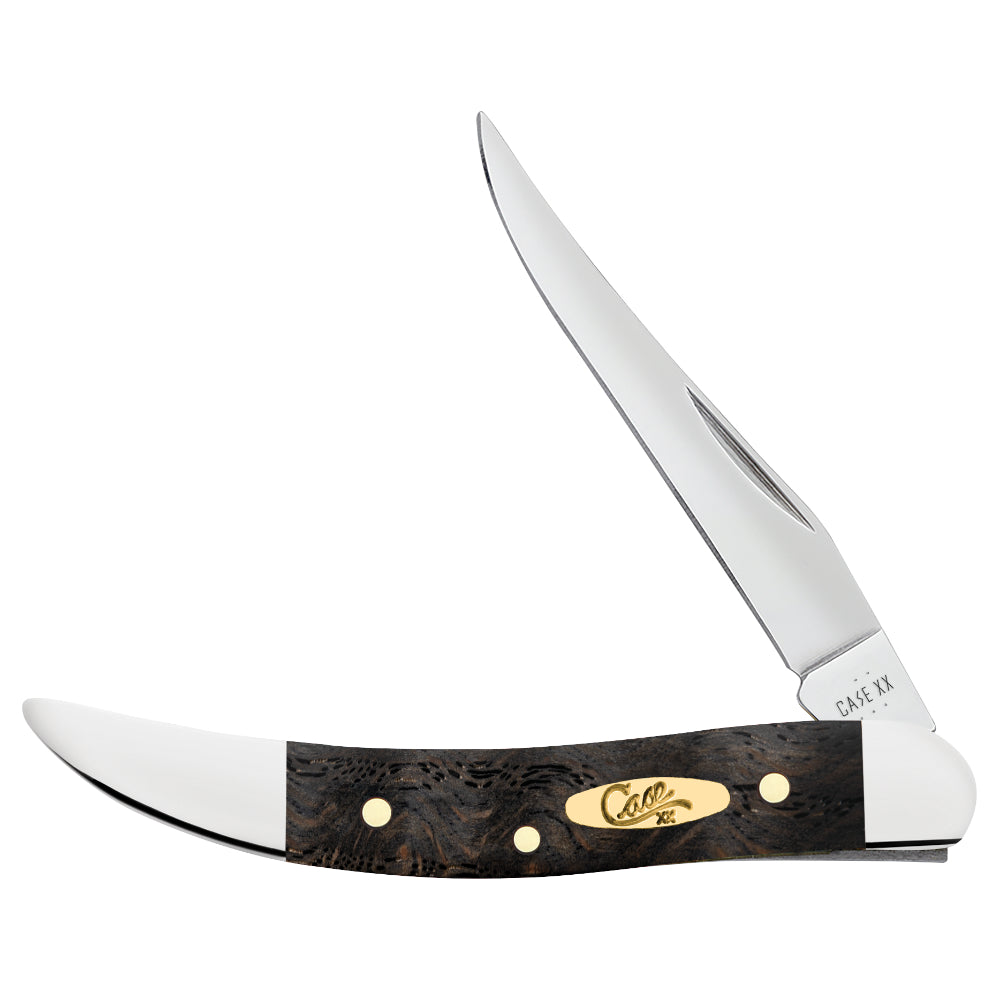 Case Small Texas Toothpick Black Curly Oak Wood Pocket Knife at Swiss Knife Shop
