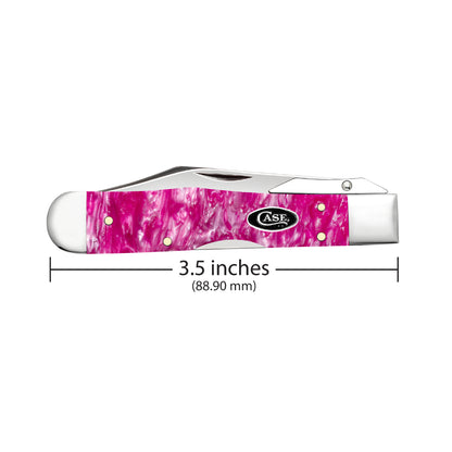Case Cheetah Cub Pink Crackle Kirinite 2026 Vault Pocket Knife is 3.5 Inches Closed