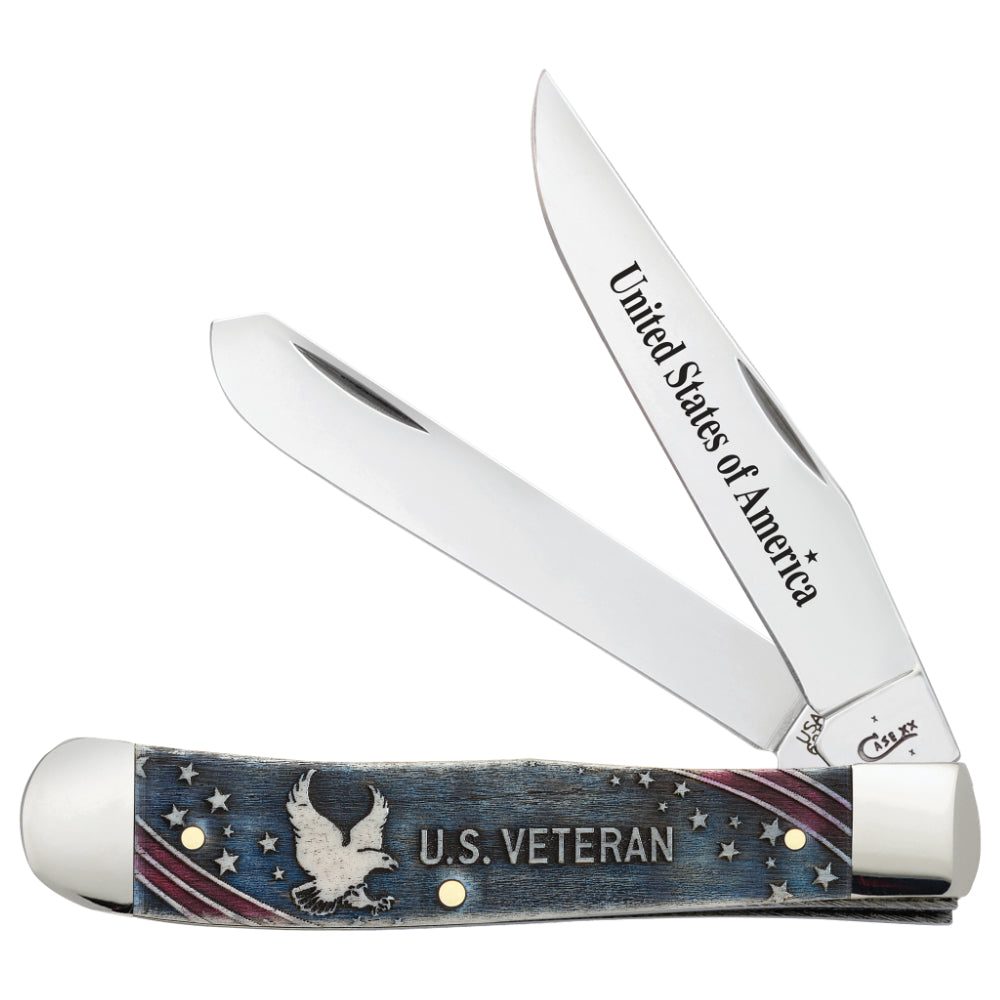 Case Trapper US Veteran Natural Bone Pocket Knife Gift Set at Swiss Knife Shop