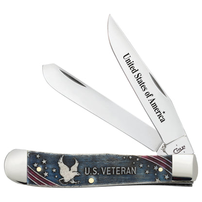 Case Trapper US Veteran Natural Bone Pocket Knife Gift Set at Swiss Knife Shop