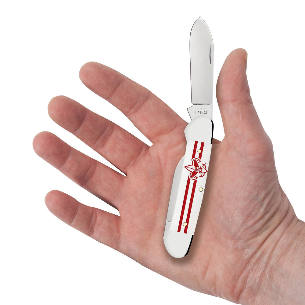 Case Scouting America Canoe White Pocket Knife in Hand