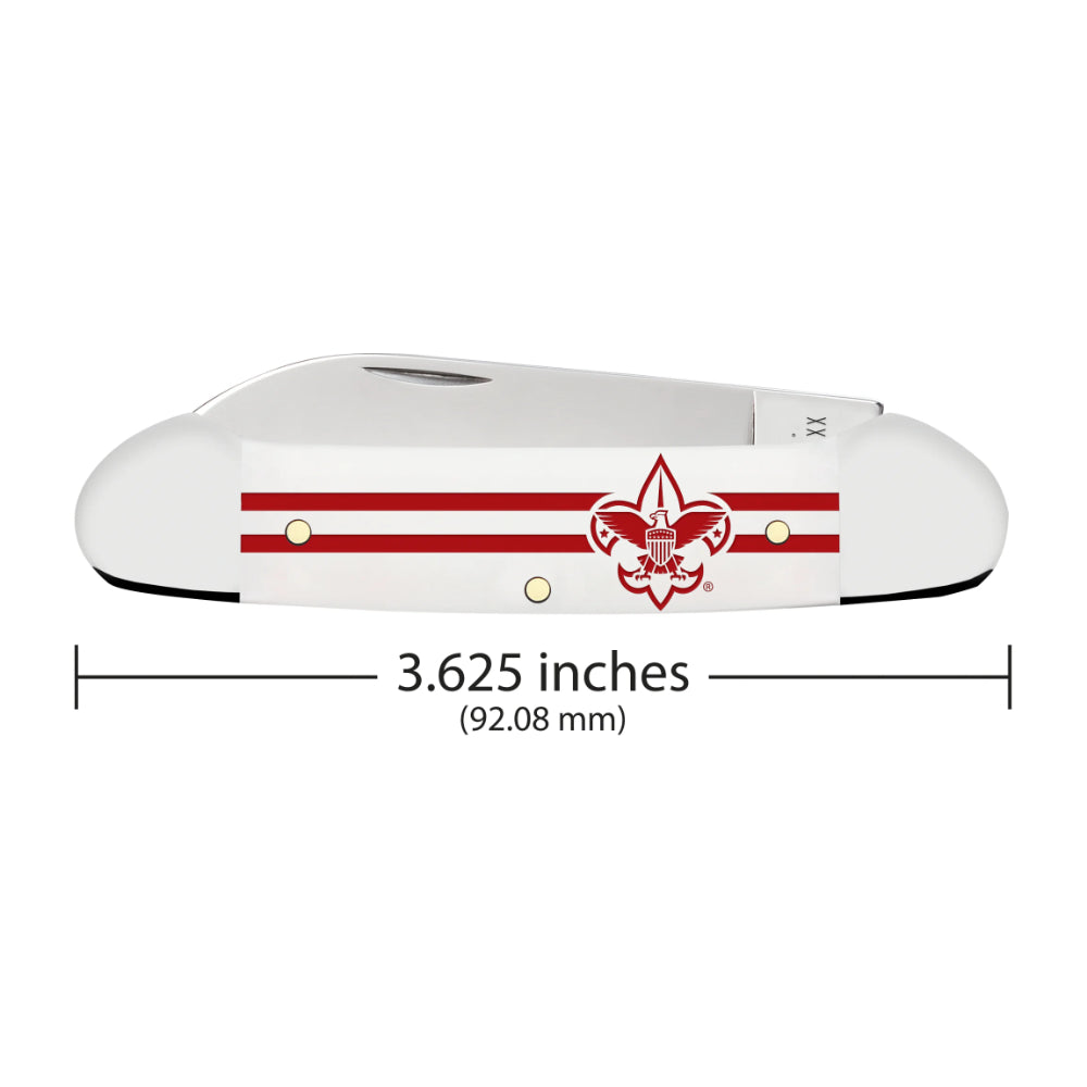 Case Scouting America Canoe White Pocket Knife is 3.625 Inches Long When Closed