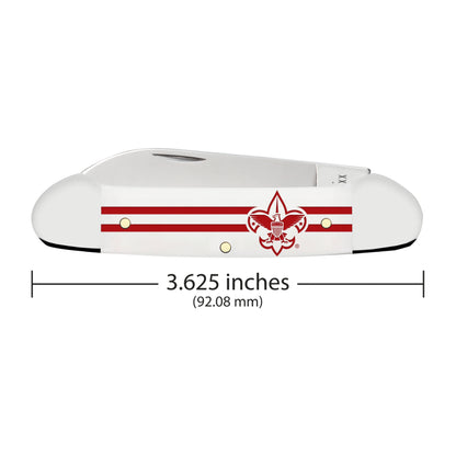 Case Scouting America Canoe White Pocket Knife is 3.625 Inches Long When Closed