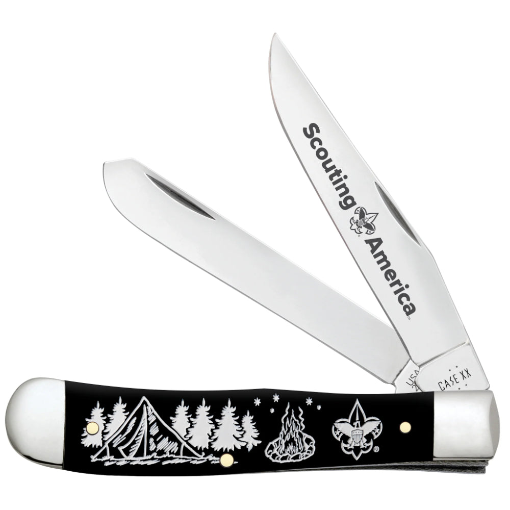 Case Scouting America Trapper Smooth Black Synthetic Pocket Knife at Swiss Knife Shop