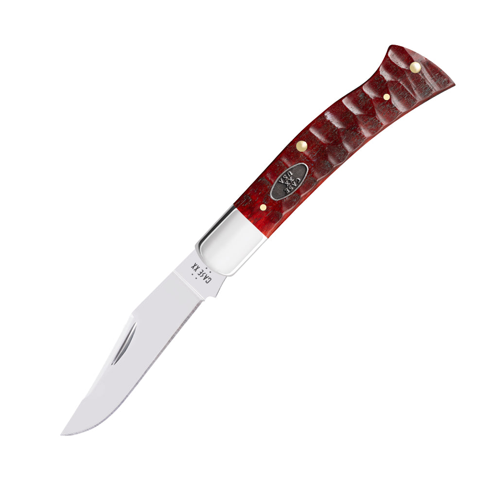 Case Axe Handle Old Red Bone Pocket Knife Open with Clip Blade