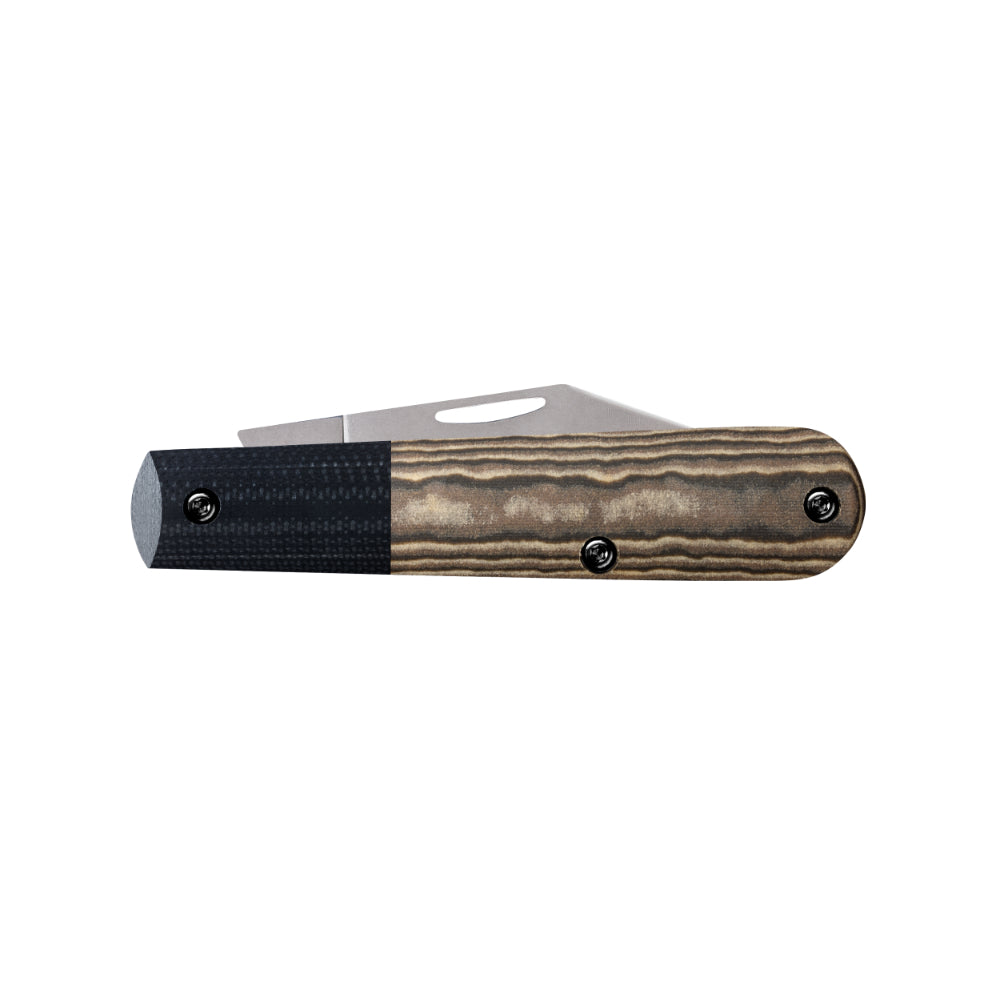Case Crossroads XR Barlow Black and Tan Richlite Pocket Knife Closed Back View