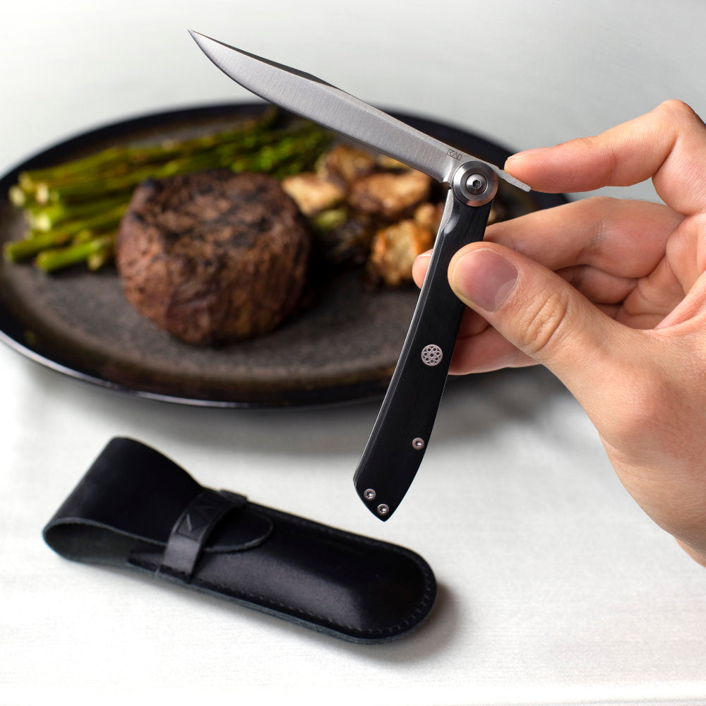 Kai Folding Personal Steak Knife Folds Closed for Convenient Carrying