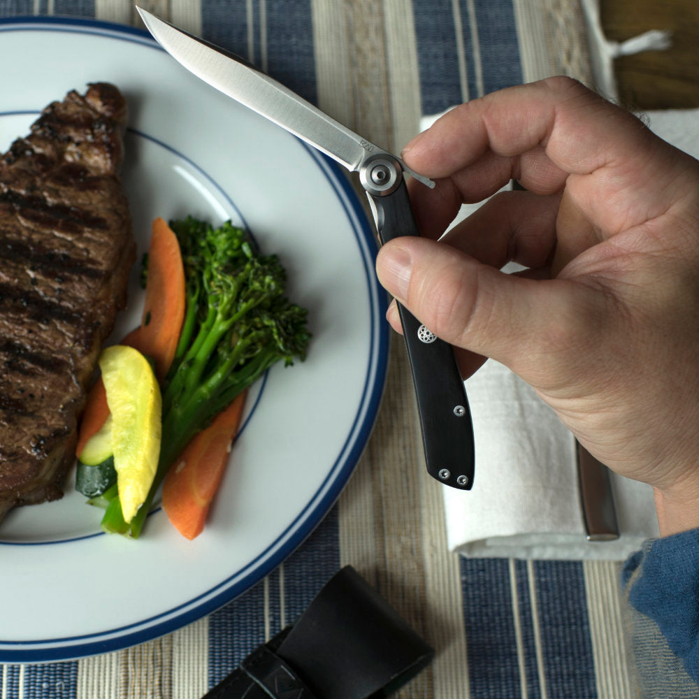 Kai Folding Personal Steak Knife Saves Your Steak from Dull Steakhouse Knives