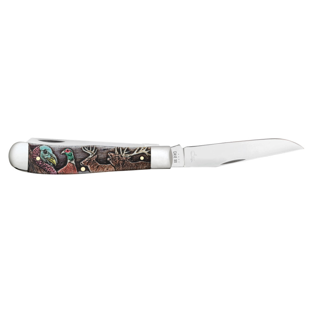 Case Trapper Wild Game Series Pocket Knife Gift Set with Clip Blade Open