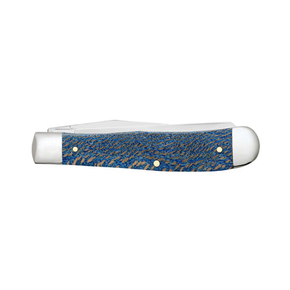 Case Trapper Blue Sycamore Wood Pocket Knife Back View