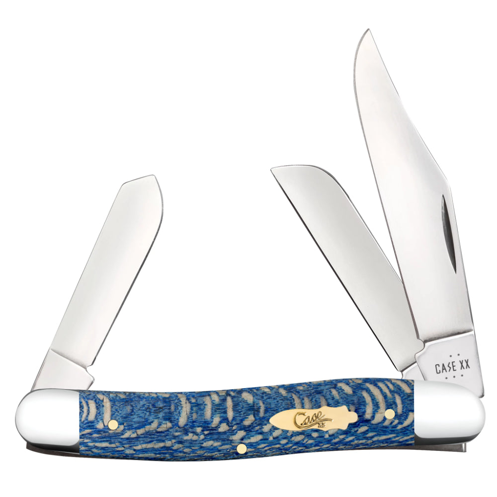 Case Stockman Blue Sycamore Wood Pocket Knife at Swiss Knife Shop