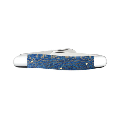 Case Stockman Blue Sycamore Wood Pocket Knife Back View