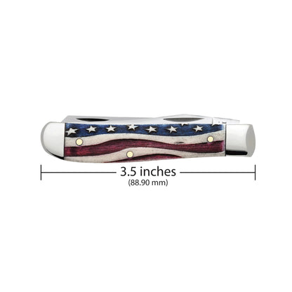 Case Mini Trapper Star Spangled Pocket Knife is 3.5 Inches Closed
