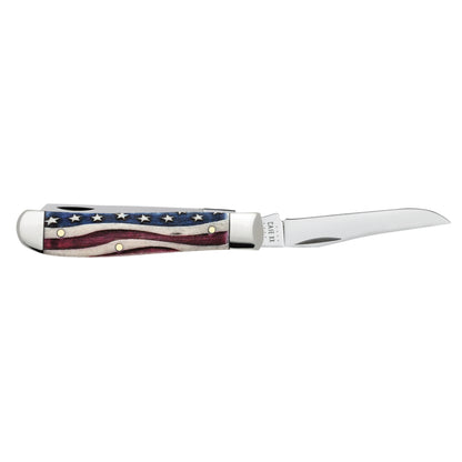 Case Mini Trapper Star Spangled Pocket Knife with Clip Blade Open