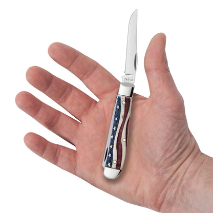 Case Mini Trapper Star Spangled Pocket Knife in Hand