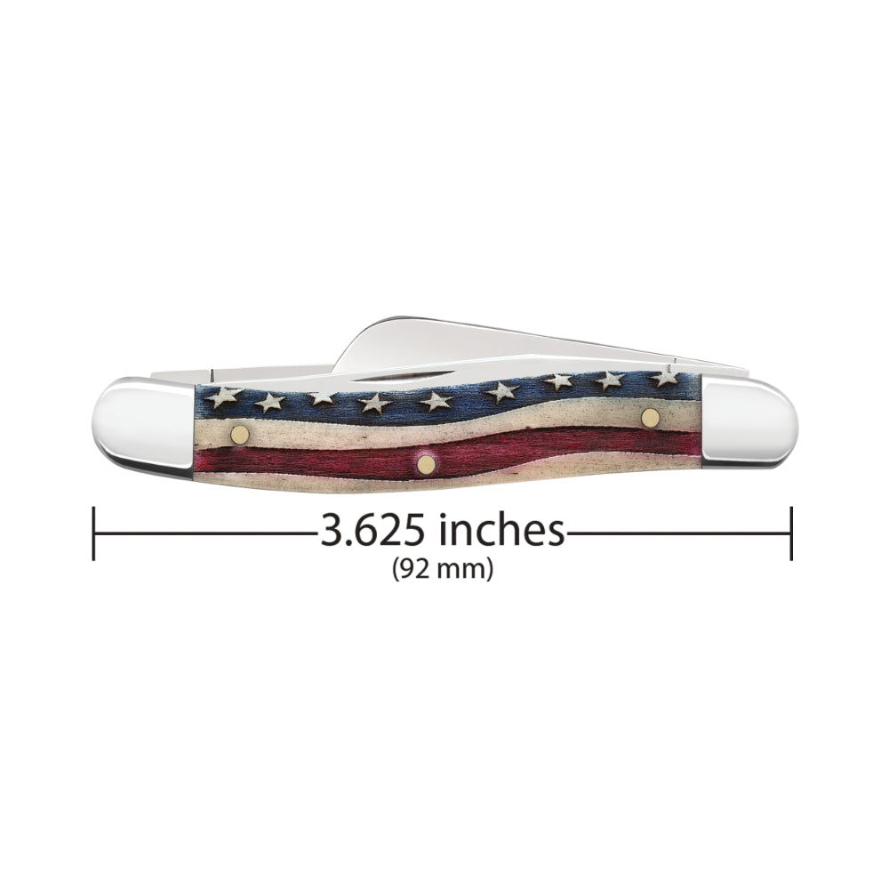Case Medium Stockman Star Spangled Pocket Knife is 3.625 Inches Closed