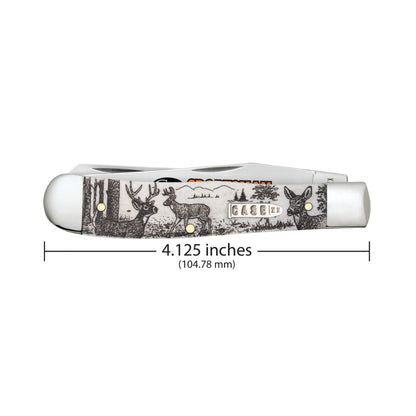 Case Trapper Sportsman Series Deer Pocket Knife is 4.125 Inches Closed