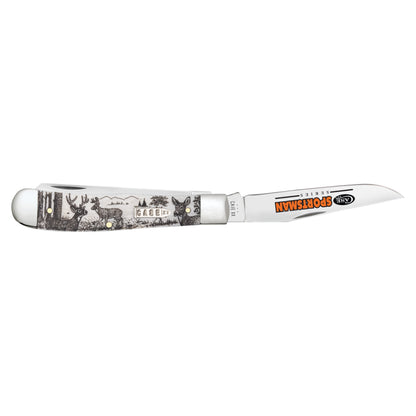 Case Trapper Sportsman Series Deer Pocket Knife with Clip Blade Open