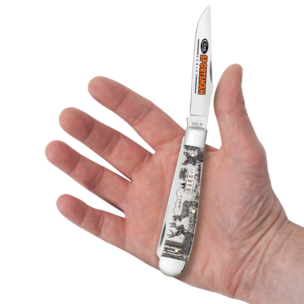 Case Trapper Sportsman Series Deer Pocket Knife in Hand