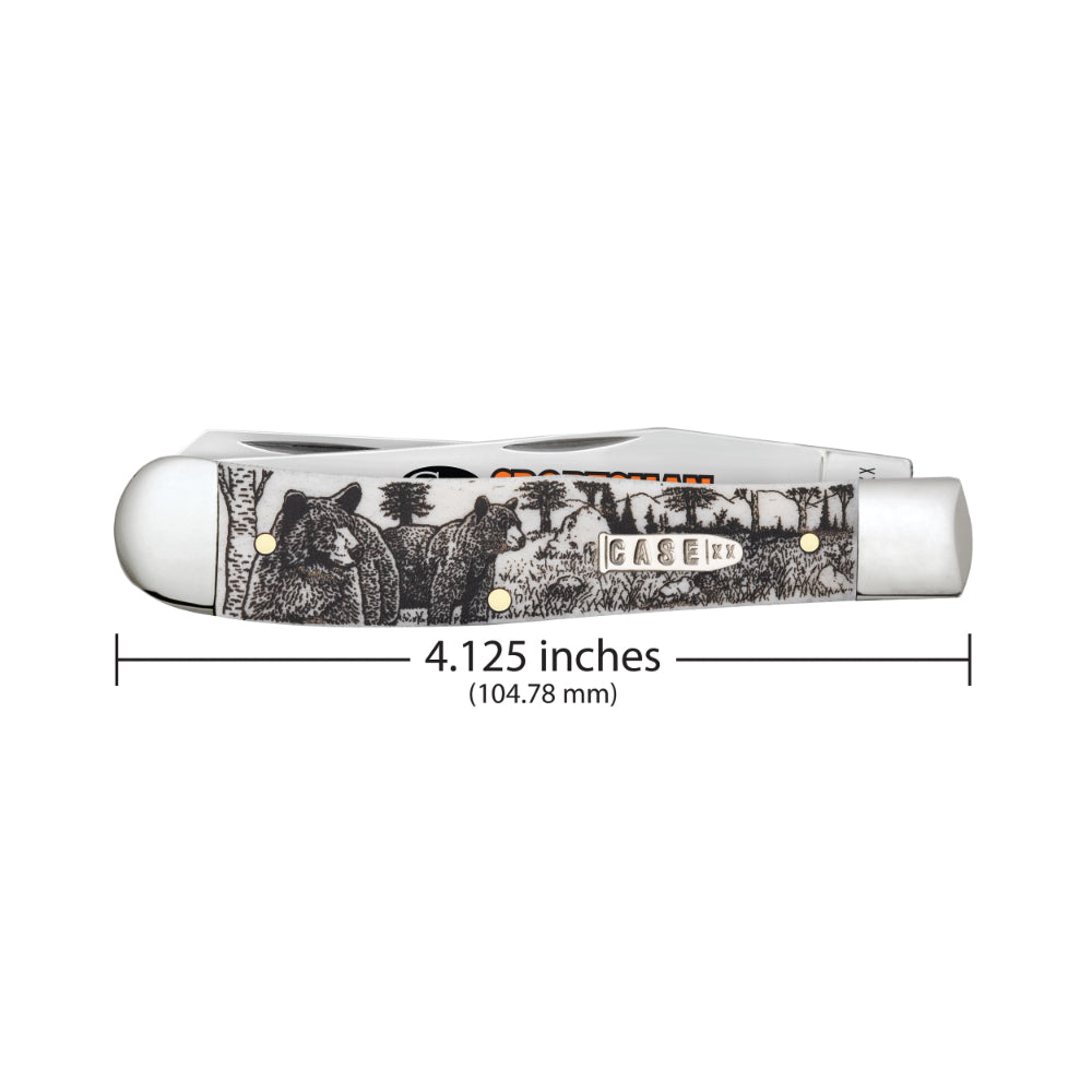 Case Trapper Sportsman Series Bear Pocket Knife is 4.125 Inches Closed