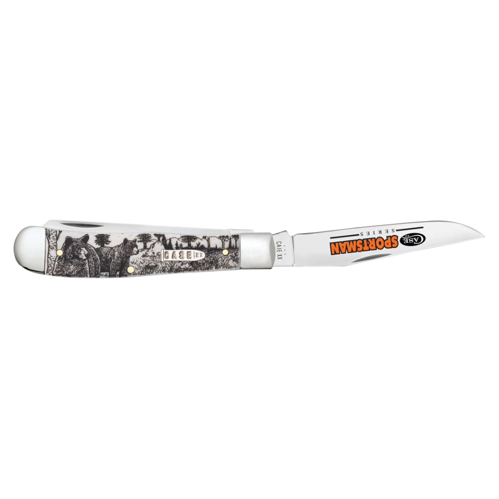 Case Trapper Sportsman Series Bear Pocket Knife with Clip Blade Open