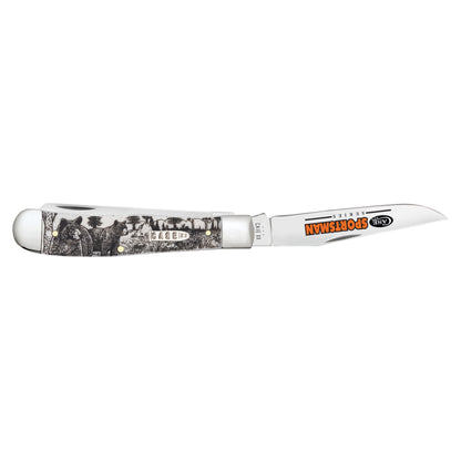 Case Trapper Sportsman Series Bear Pocket Knife with Clip Blade Open