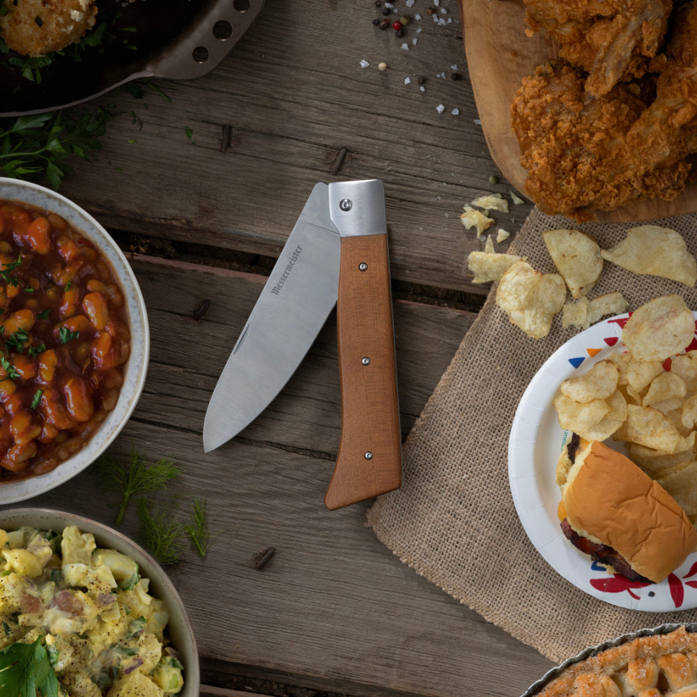 Messermeister Adventure Chef 6-inch Folding Chef's Knife in Use at Picnic
