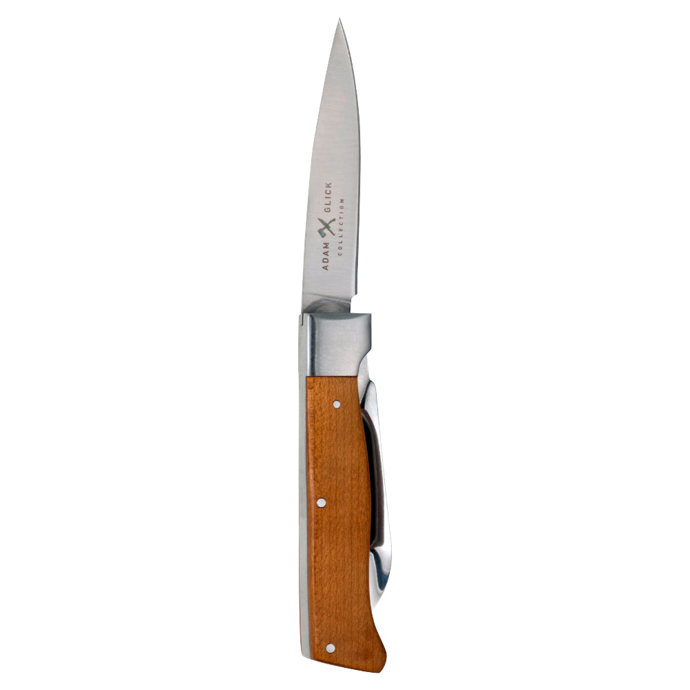 Messermeister Adventure Chef Folding Peeler and Parer Tool with Blade Open, Back View