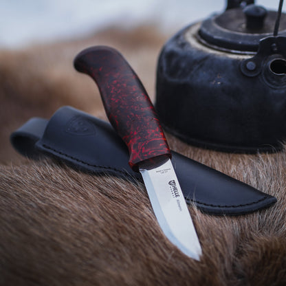Helle Allmenn Outdoor Knife with Leather Sheath in the Outdoors