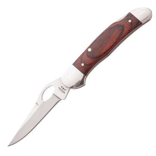 Bear and Son 2149LR One-hand Opening Cowhand Rosewood Lockback Knife with Pocket Clip at Swiss Knife Shop