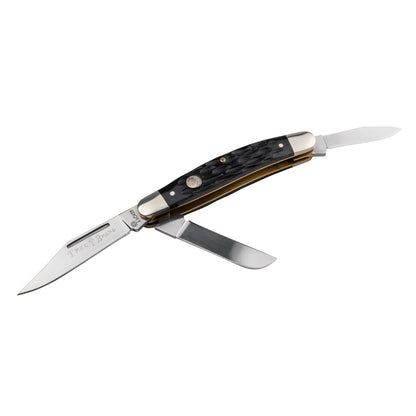 Boker TS 2.0 Medium Stockman Folding Knife with Jigged Black Bone Handles
