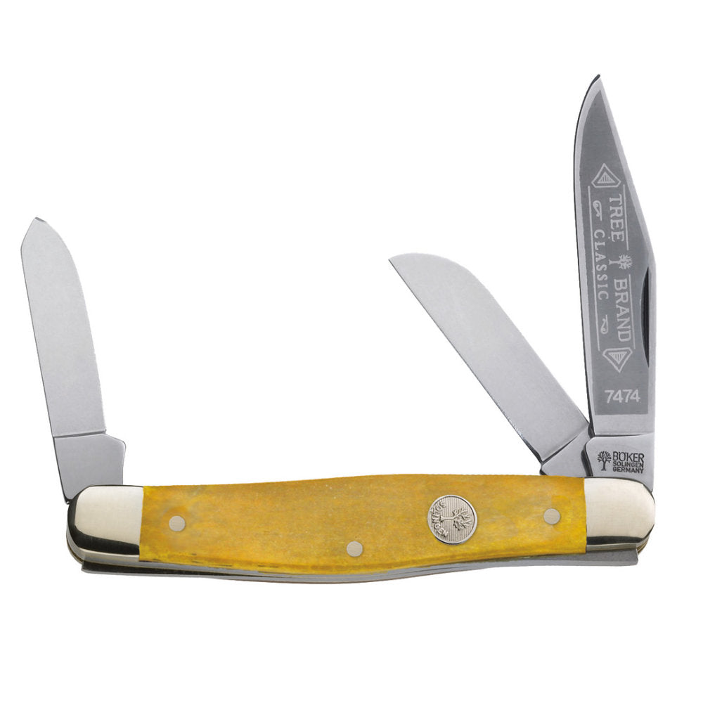 Boker Jigged Yellow Bone Stockman Folding Knife at Swiss Knife Shop