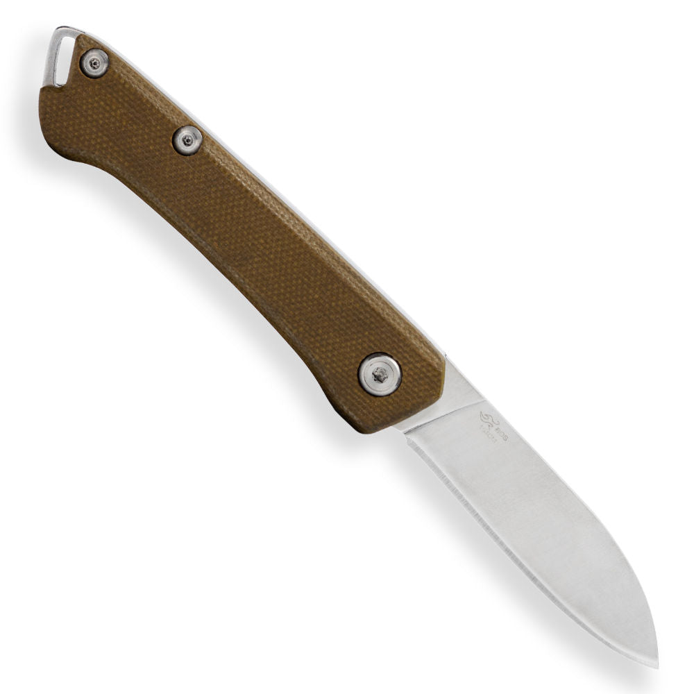 Buck 250 Saunter Drop Point Folding Knife Back View of Tan Knife
