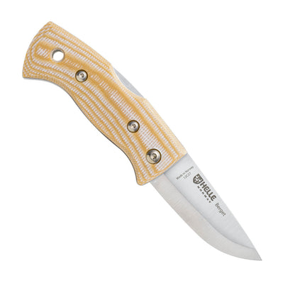 Helle Berget Folding Outdoor Knife Beige Micarta