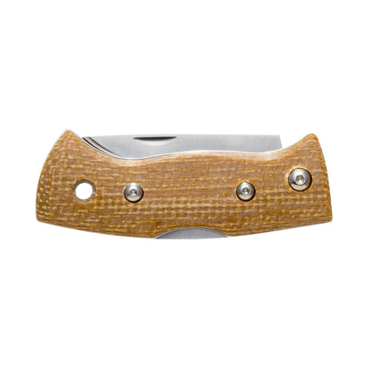 Helle Berget Folding Outdoor Knife Closed Mustard