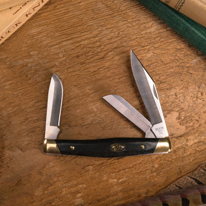 Buck 301 Stockman Folding Pocket Knife, Wood Handle with 3 Essential Blades