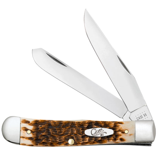 Case Carbon Steel Trapper Amber Bone Pocket Knife at Swiss Knife Shop
