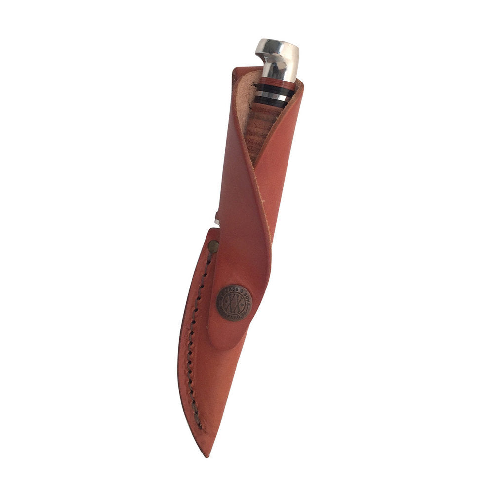 Case Mini FINN Hunter Fixed Blade Knife with Leather Sheath in Sheath
