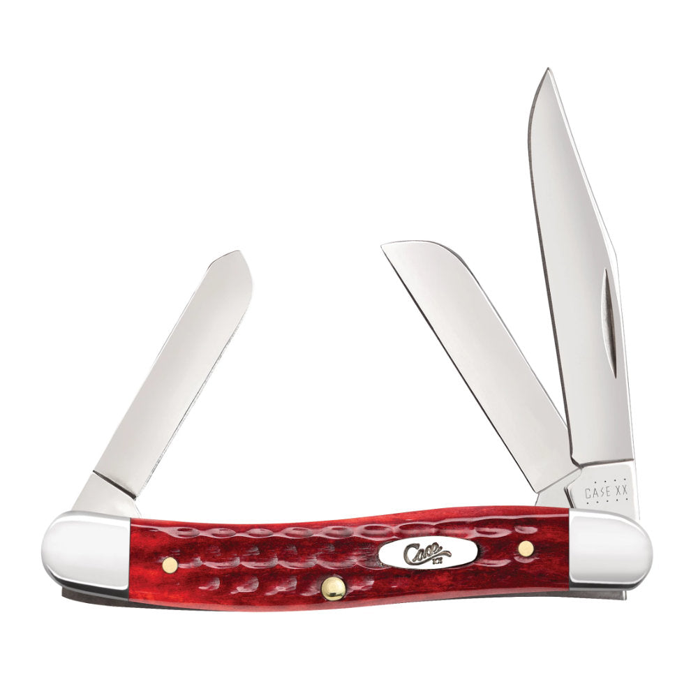 Case Medium Stockman Pocket Worn Old Red Bone Pocket Knife at Swiss Knife Shop