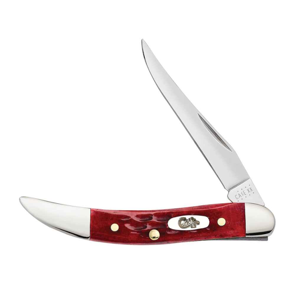Case Small Texas Toothpick Pocket Worn Old Red Bone Pocket Knife at Swiss Knife Shop