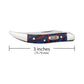 Case Small Texas Toothpick Patriotic Kirinite Pocket Knife is 3-inches Closed