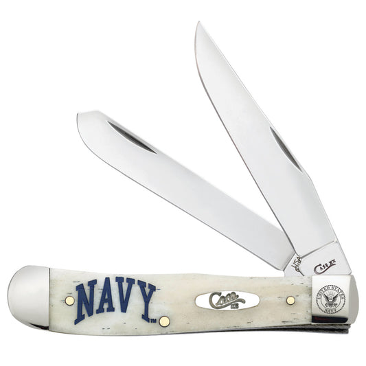 Case US Navy Trapper Natural Bone Pocket Knife at Swiss Knife Shop