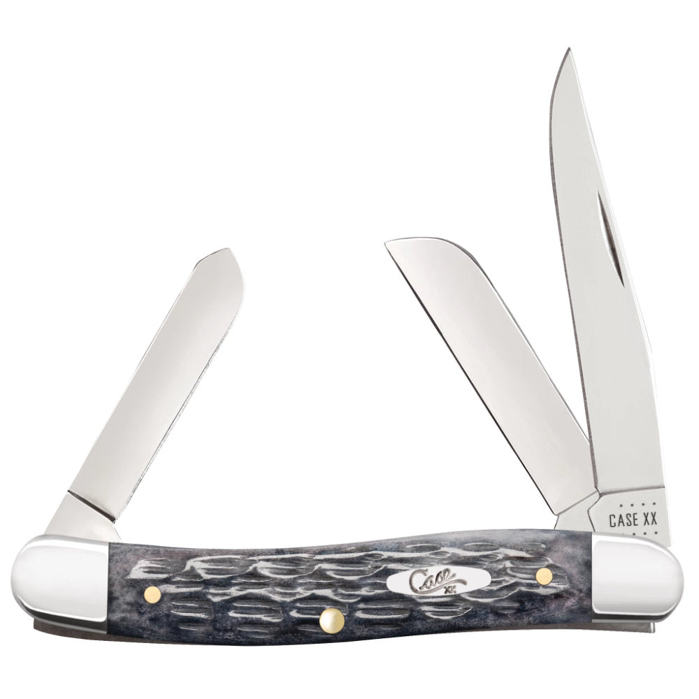 Case CS Medium Stockman Pocket Worn Grey Bone Pocket Knife at Swiss Knife Shop