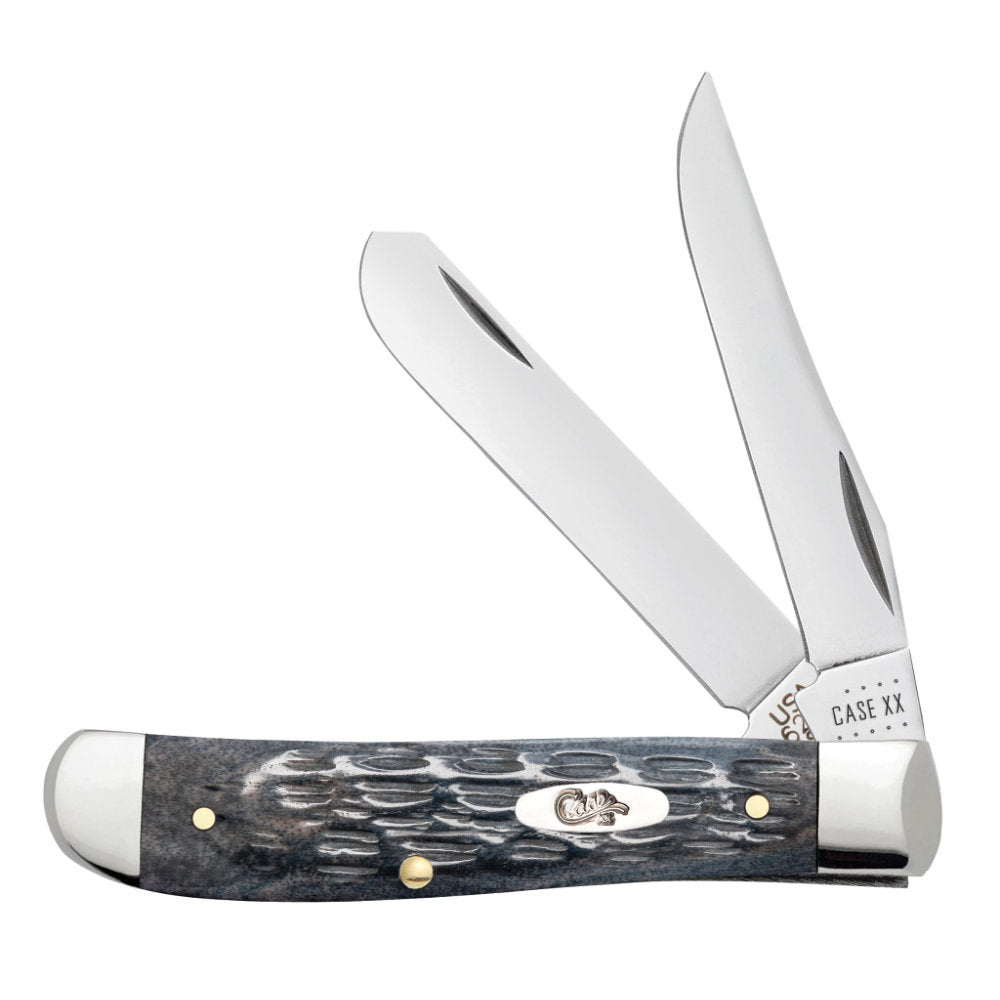 Case CS Mini Trapper Pocket Worn Grey Bone Pocket Knife at Swiss Knife Shop