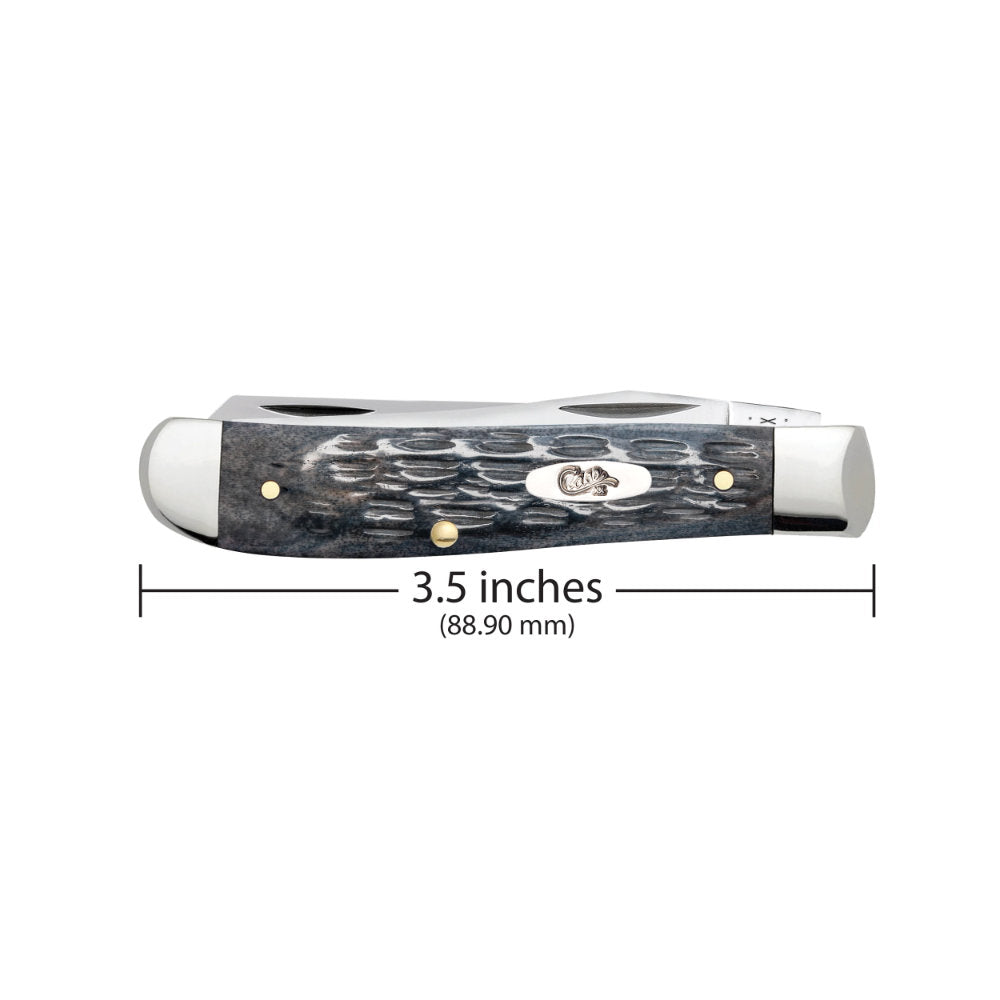 Case CS Mini Trapper Pocket Worn Grey Bone Pocket Knife is 3.5-inches Closed