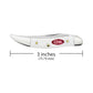 Case Small Texas Toothpick White Synthetic Sparxx Pocket Knife is 3-inches Closed
