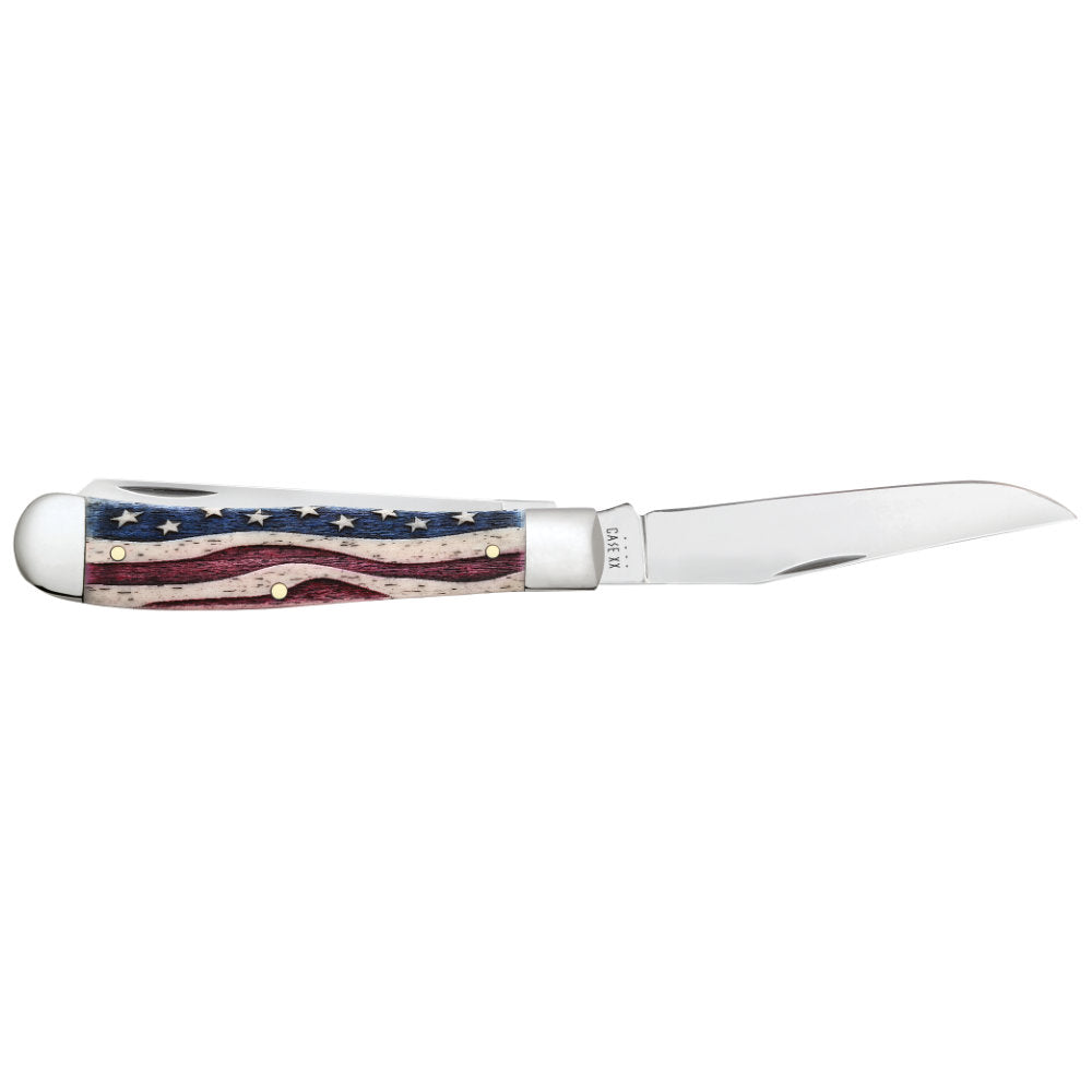 Case Trapper Star Spangled Pocket Knife with Open Blade